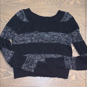 Black and gray striped sweater